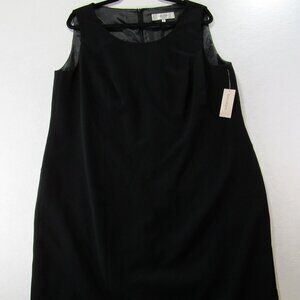 Jones Studio Dress Womens 16 Black Sleeveless Lined Knee Length Back Zip- 3945